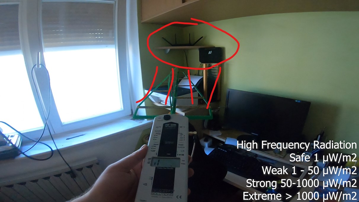 wifi router emmisions in the room over 200